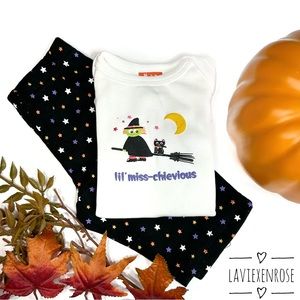 🆕 Halloween Lil’ Miss-chievious Onesie and Pants Set
